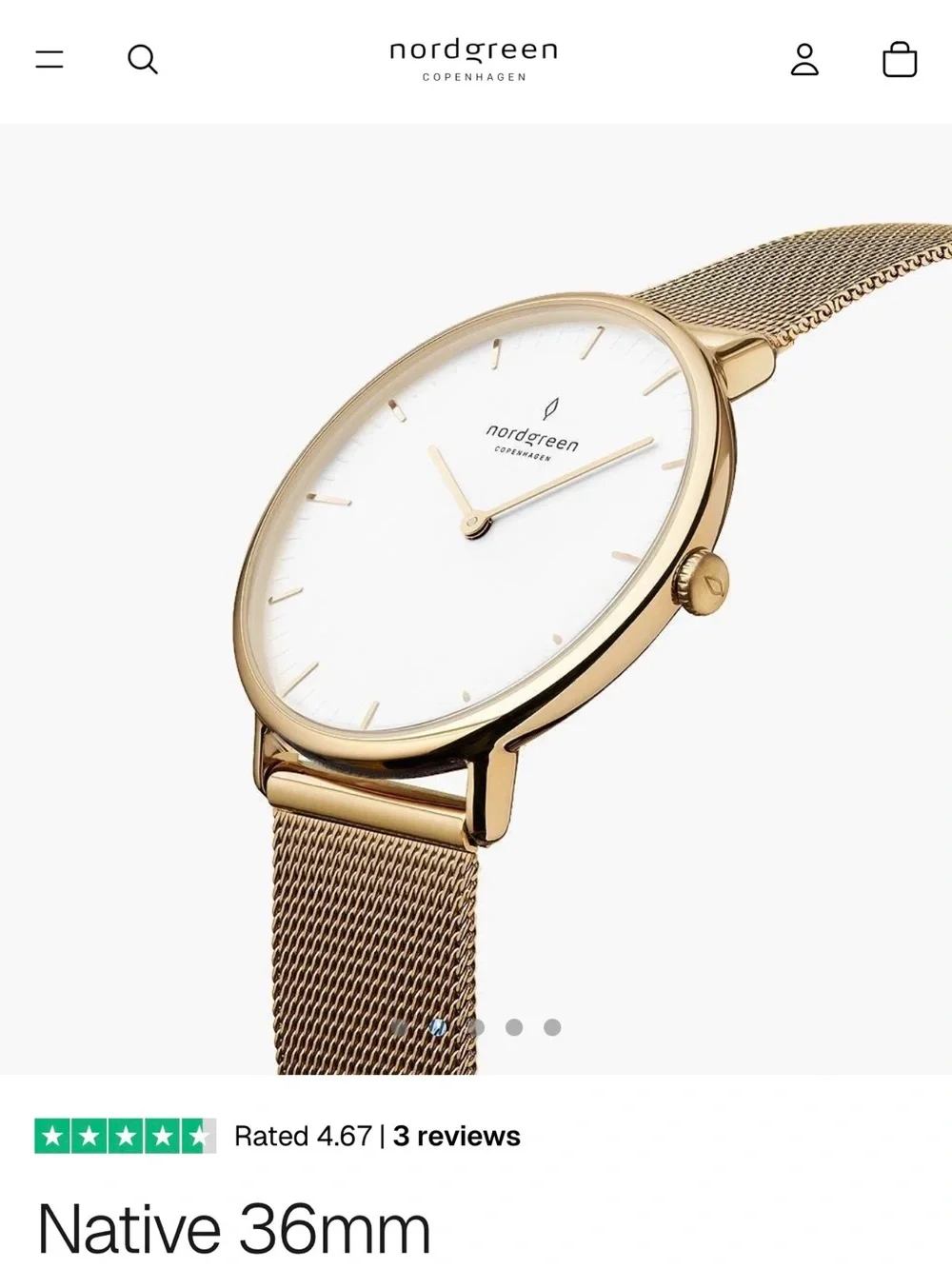 Nordgreen Gold Mesh Women's Watch - White Dial